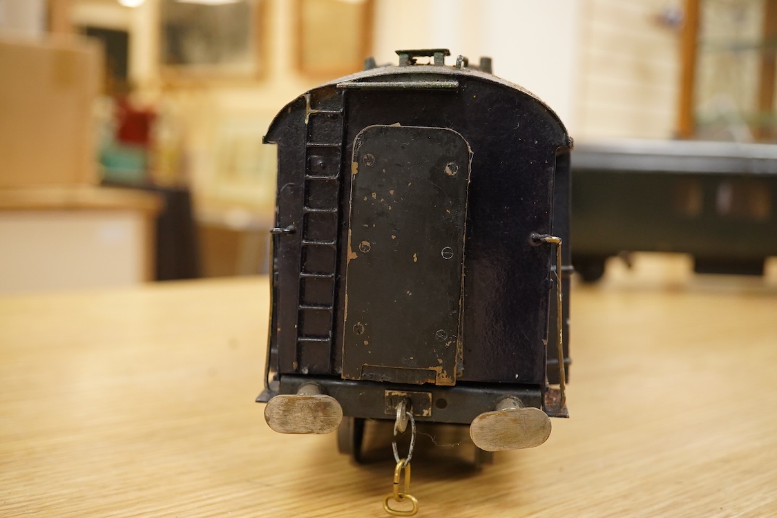 Four Gauge One Continental bogie coaches; two in very dark Green livery, and two ‘Trains Rapides Nord’ in dark green, including some scratch building and possible adaptation from kits